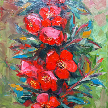 绘画 标题为“Chinese quince” 由Olia Tomkova, 原创艺术品, 油