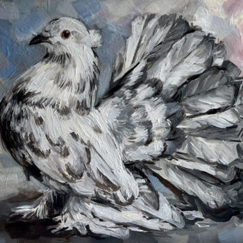 Painting titled "Pigeon" by Olia Tomkova, Original Artwork, Acrylic