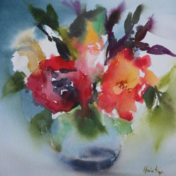 Pintura intitulada "dernières élégances…" por Olivia Quintin, Obras de arte originais, Aquarela