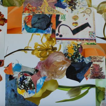 Collages titled "Flowersession" by Olivier Bourgin, Original Artwork, Collages