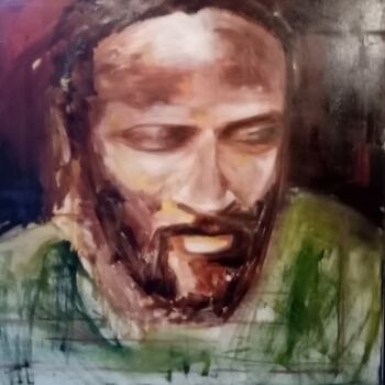 Schilderij getiteld "Marvin Gaye" door Olivier Charlet De Sauvage, Origineel Kunstwerk, Olie Gemonteerd op Frame voor houten…