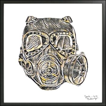 Dessin intitulée "Mask 1#17" par Olivier De Tullasky, Œuvre d'art originale, Encre