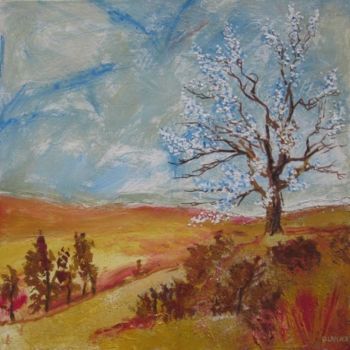 Painting titled "paysage mi-saison" by Olivier Laplace, Original Artwork