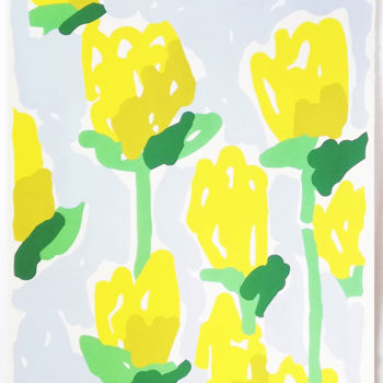 Obrazy i ryciny zatytułowany „Tulipes Olivier Roc…” autorstwa Olivier Rocheau, Oryginalna praca, Linoryty