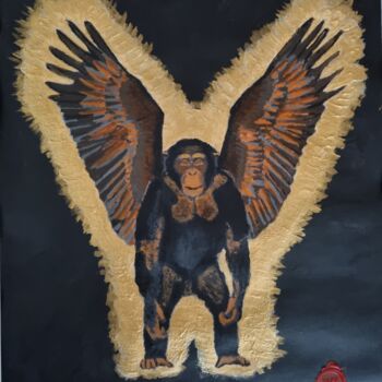 Peinture intitulée "New Ape" par Olke, Œuvre d'art originale, Acrylique