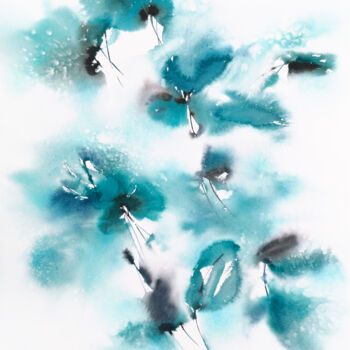 Peinture intitulée "Watercolor floral p…" par Olya Grigorevykh, Œuvre d'art originale, Aquarelle
