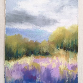 Peinture intitulée "Lavender field land…" par Olya Grigorevykh, Œuvre d'art originale, Pastel