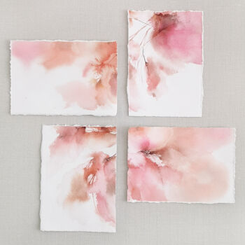 Malerei mit dem Titel "Soft pink flowers.…" von Olya Grigorevykh, Original-Kunstwerk, Aquarell