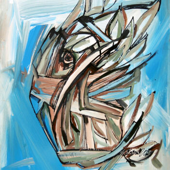 Pintura titulada "Wood Fish" por Olya Kartavaya, Obra de arte original, Acrílico