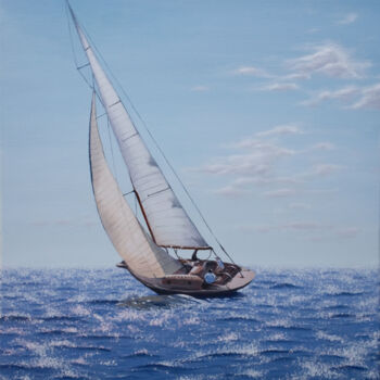 Painting titled "White sails" by Olya Zdorovets, Original Artwork, Acrylic