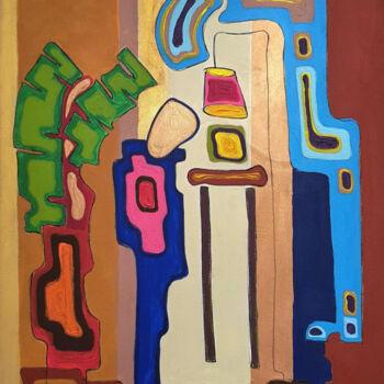 Painting titled "Every one playing a…" by Omar Yousef Alrashed, Original Artwork, Acrylic