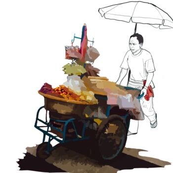 数字艺术 标题为“Street Vendor” 由Omi Sid, 原创艺术品, 照片蒙太奇