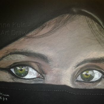 Painting titled "no-12-black-veil-on…" by Oneart Drawings, Original Artwork