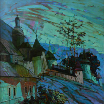 Painting titled "Белая ночь. Тобольс…" by Sergei Moskalev, Original Artwork, Oil