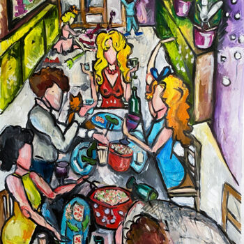 Malarstwo zatytułowany „Best Friends Meeting” autorstwa Sasha Neschastnova, Oryginalna praca, Olej