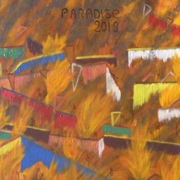 Ζωγραφική με τίτλο "Paradise 2018" από O.M.A., Αυθεντικά έργα τέχνης, Ακρυλικό