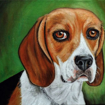 Pittura intitolato "beagle.jpg" da Ornella Di Scala, Opera d'arte originale, Olio