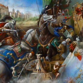 Painting titled ""Joust.The end of A…" by Osipoff Oleg, Original Artwork, Oil