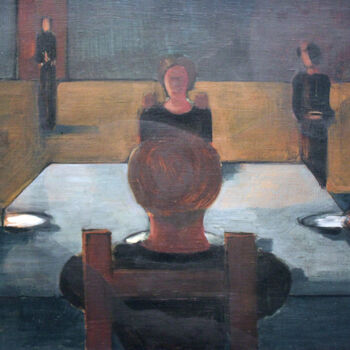 Painting titled "Dîner de fête" by Oskar Schlemmer, Original Artwork, Oil