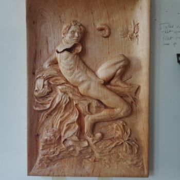 Скульптура под названием "John One-Armed The…" - Osuch-Sculptures, Подлинное произведение искусства, Дерево