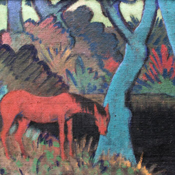 Pintura titulada "Cheval au bord de l…" por Otto Mueller, Obra de arte original, Oleo