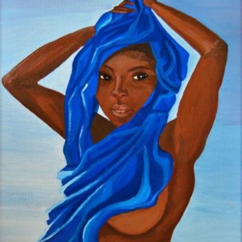 Pintura intitulada "esclave noire penda…" por Reneart, Obras de arte originais