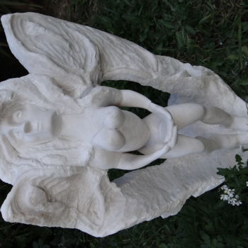 Sculptuur getiteld "Fée Papillon" door Daniel Casenove, Origineel Kunstwerk, Steen