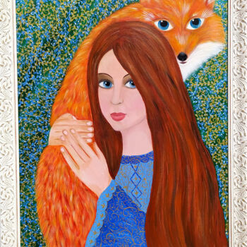 제목이 "Tableau Peinture à…"인 미술작품 Oxana Mustafina로, 원작, 기름 나무 들것 프레임에 장착됨