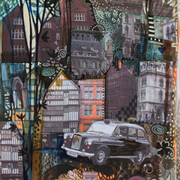 Collages getiteld "London" door Oxana Zaika, Origineel Kunstwerk, Papier snijwerk