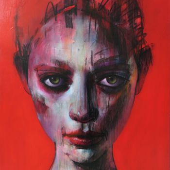 Malarstwo zatytułowany „Le rouge” autorstwa Ozan Virgule, Oryginalna praca, Akryl