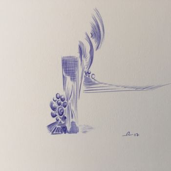 Zeichnungen mit dem Titel "Dimensions" von Ozzi Uaan, Original-Kunstwerk, Kugelschreiber