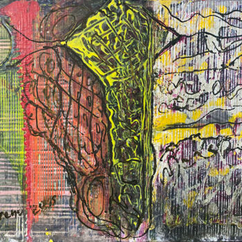 「Abstracción 2015 Re…」というタイトルの絵画 Paco Llorensによって, オリジナルのアートワーク, アクリル ウッドパネルにマウント