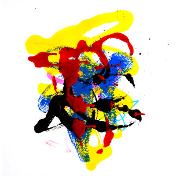 Pittura intitolato "Feuille de Piaf #5" da Paf Le Piaf, Opera d'arte originale, Acrilico