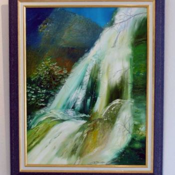 Painting titled "cascade" by Catherine Simon, Original Artwork