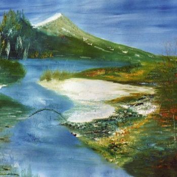 Painting titled "paysage imaginaire…" by Catherine Simon, Original Artwork