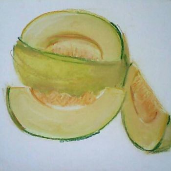 Pintura intitulada ""Melon"" por Kalinka Stefanova, Obras de arte originais, Pastel