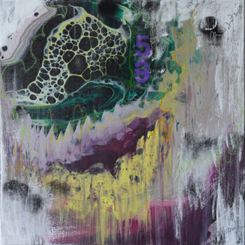 Pintura titulada "«59 reef» bubbles m…" por Palirina, Obra de arte original, Acrílico Montado en Bastidor de camilla de made…