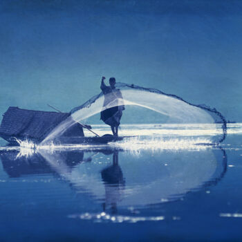 Fotografía titulada "Fishing net" por Panna Jain, Obra de arte original, Fotografía analógica