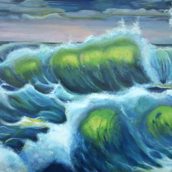 Painting titled "Storm, Canvas, Oil" by Pannochki.Art, Original Artwork, Oil