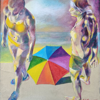 Pintura titulada "ON THE SHORELINE" por Paola Imposimato, Obra de arte original, Acrílico Montado en Bastidor de camilla de…