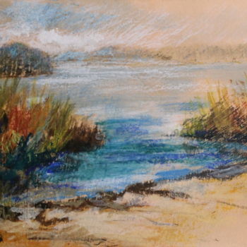 Peinture intitulée "lago" par Paolo Archilei, Œuvre d'art originale, Pastel