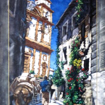 Painting titled "ARTENA (vicolo cara…" by Paolo Benedetti, Original Artwork