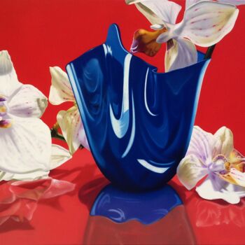 Pintura intitulada "Orchidee e vaso ven…" por Paolo Brugiolo, Obras de arte originais, Óleo