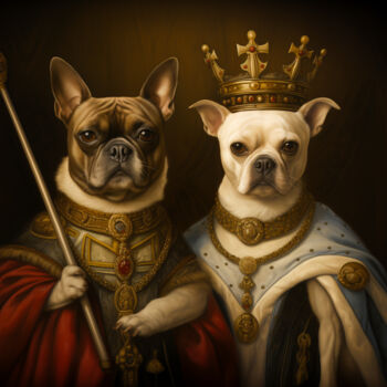 数字艺术 标题为“The Royal Bulldogs” 由Paolo Chiuchiolo, 原创艺术品, AI生成的图像