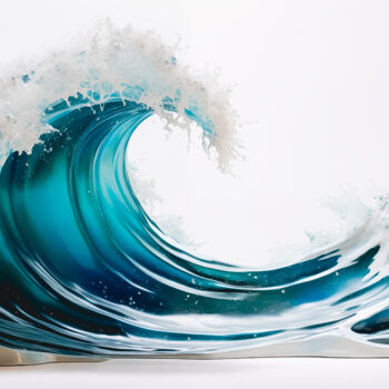 Digital Arts με τίτλο "The Perfect Wave" από Paolo Chiuchiolo, Αυθεντικά έργα τέχνης, Εικόνα που δημιουργήθηκε με AI