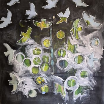 "Birds flying on the…" başlıklı Tablo Papillon tarafından, Orijinal sanat, Akrilik