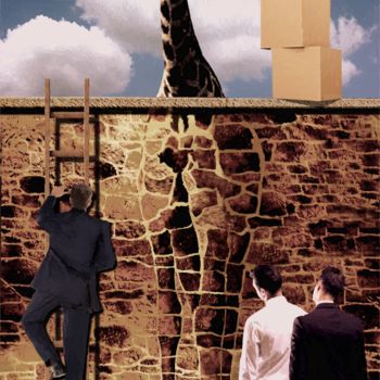 Digitale Kunst mit dem Titel "Girafe" von Gilles Papineau, Original-Kunstwerk, 2D digitale Arbeit
