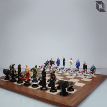 Skulptur mit dem Titel "Set of chess for Ro…" von Pascal Engelhardt, Original-Kunstwerk, Gips