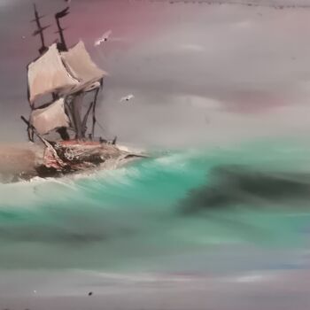 Malerei mit dem Titel "Seascape in emotion" von Pascal Jung, Original-Kunstwerk, Öl