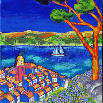 绘画 标题为“Twist à Saint-Tropez” 由Pascal Poutchnine, 原创艺术品, 丙烯 安装在木质担架架上